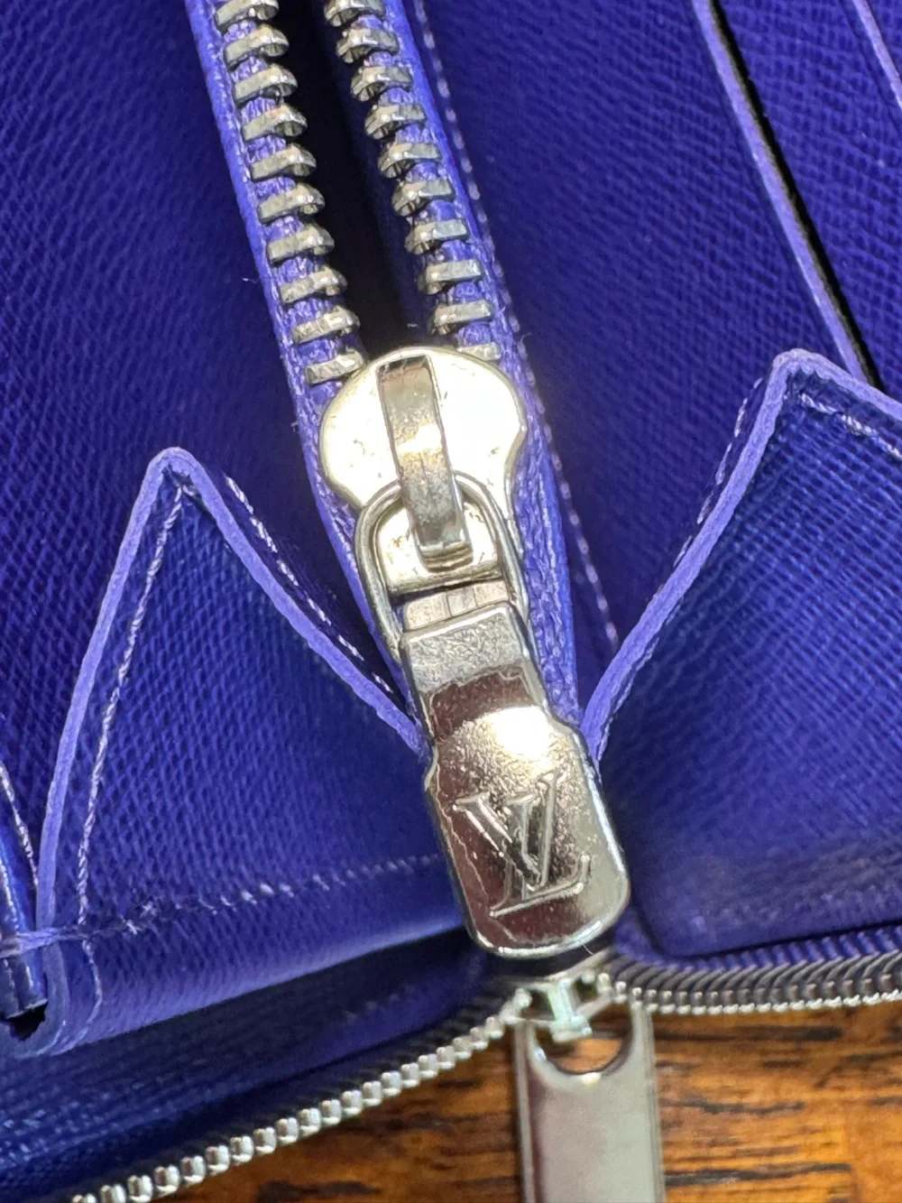 Louis Vuitton Purple Epi Leather Zip Wallet w/COA and Dust Bag - EUC